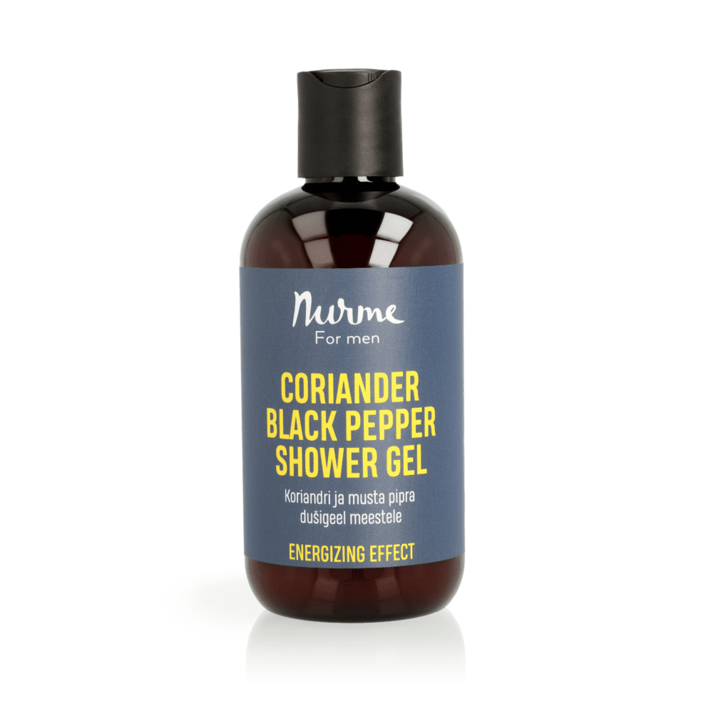 Shower gel for men with coriander and black pepper