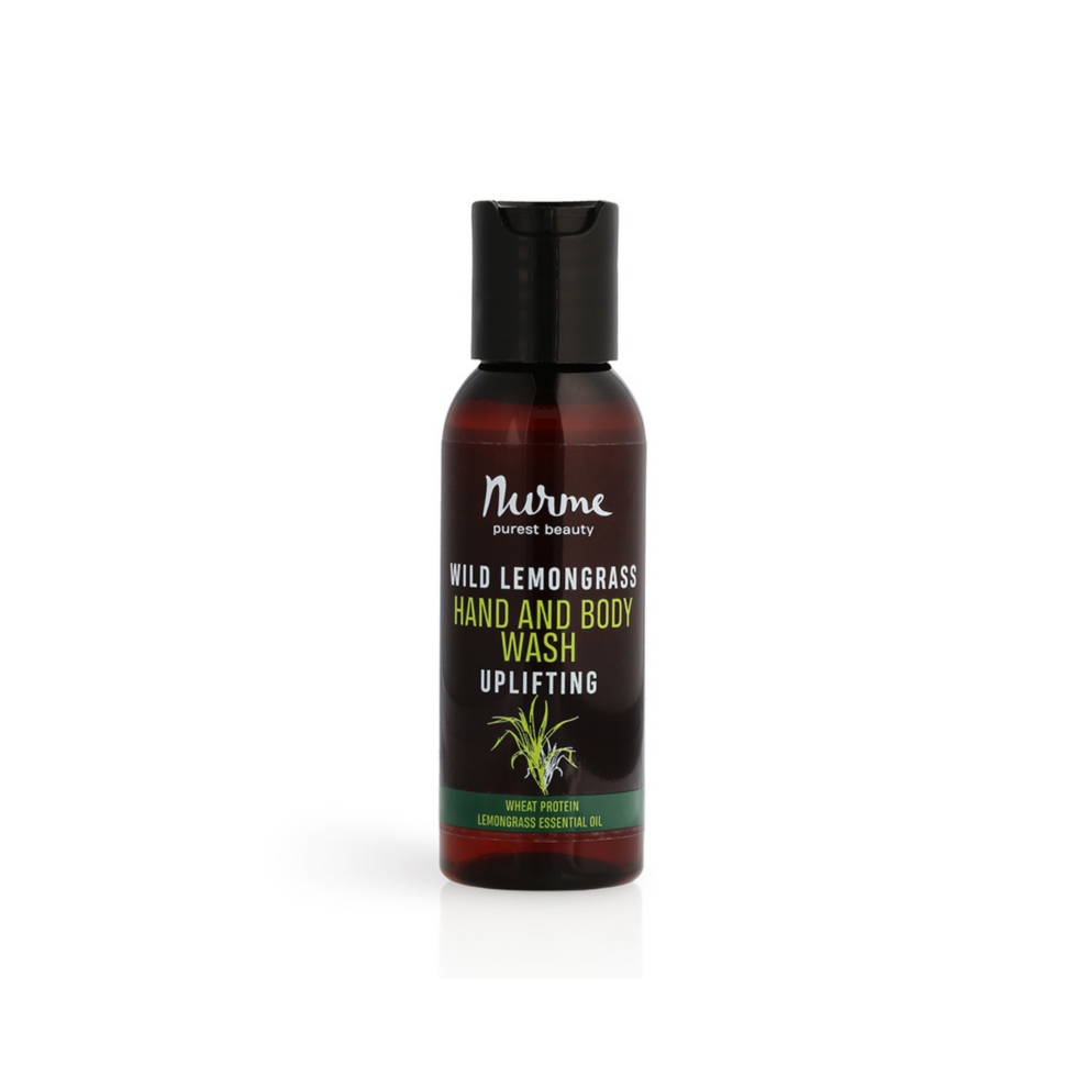 Travel size lemongrass hand and body wash gel